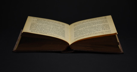 Open Book on black background