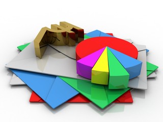 3d rendering Stock market online business concept. business Graph with indian rupee sign