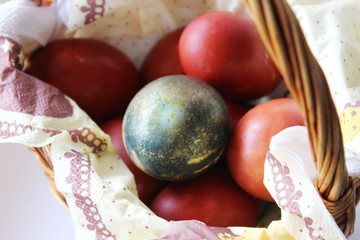Beautiful Easter eggs on a white background