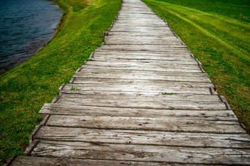 Fototapeta premium Old wooden walkway in Croatia