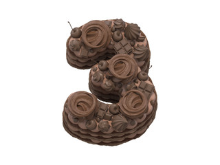 Chocolate cake font.