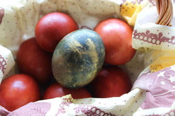 Beautiful Easter eggs on a white background