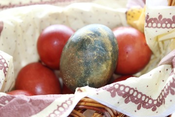 Beautiful Easter eggs on a white background