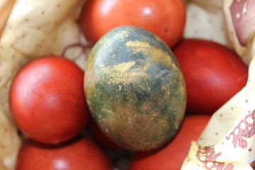 Beautiful Easter eggs on a white background