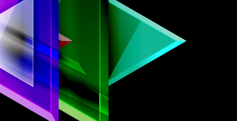 Glossy shiny triangles background