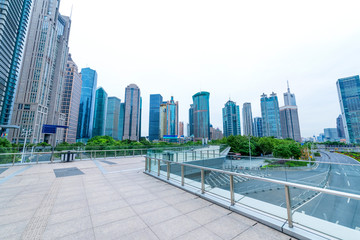 Fototapeta na wymiar Shanghai city high-rise buildings near the Oriental pearl tower