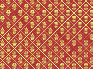 Luxury Damask pattern, seamless wallpaper in vintage style. 