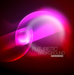 Vector glowing neon circles abstract background