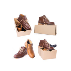 shoe or men's shoes in fashion concept on a background.