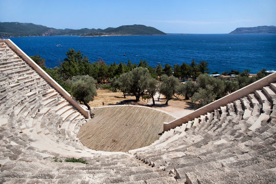 View from Ancient Roman Amphitheatre in Kas,Turkey