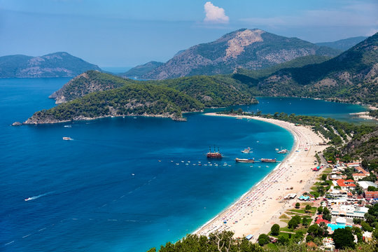 Summer view to Oludeniz lagoon beach