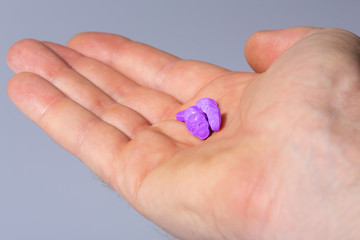 amphetamine, Blue, pink, purple army Skull, Ecstasy, XTC pills isolated on a white background.