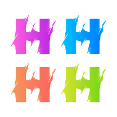 letter h logo template design