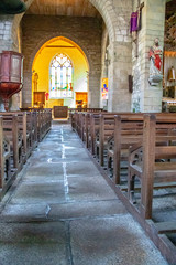 Rochefort-en-terre. Intérieur de l'église collégiale Notre-Dame-de-la-Tronchaye. Morbihan. Bretagne