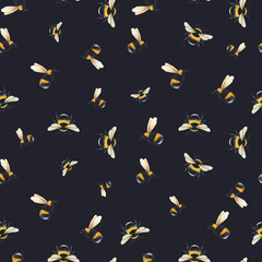 Watercolor bumblebee pattern