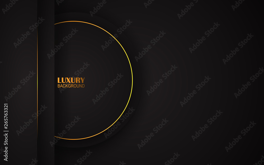 Poster abstract black and line gold background