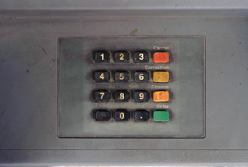 Keypad of abandoned ATM