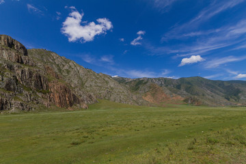 Mountain landscape with clouds. Summer sunny day.