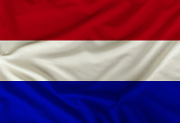 the color flag of the state of Holland is depicted on textiles with soft folds
