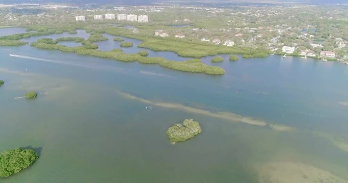Drone aerial footage of Jim Neville Marine Preserve, Siesta Key Florida