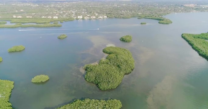 Drone aerial footage of Jim Neville Marine Preserve, Siesta Key Florida