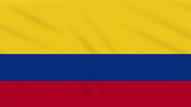 Colombia flag waving cloth, ideal for background loop