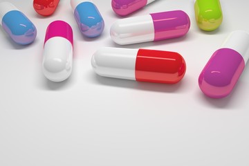 Medical pills with copy space