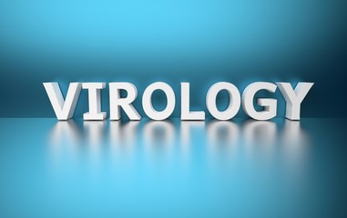 Word Virology made of white letters