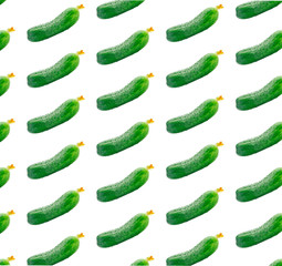 Creative pattern of fresh cucumbers