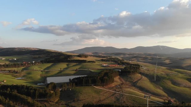 4k Aerial drone footage mountain landscape Zlatibor