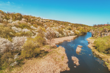 Mountain river in early spring