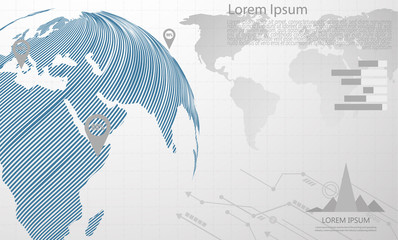 Global network connection. world map point Internet of Things, Computing Design technology Background
