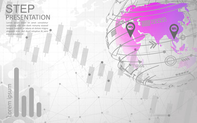 Global network connection. world map point Internet of Things, Computing Design technology Background