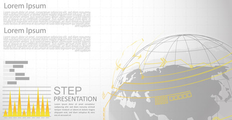 infographic Template for diagram gobal network connection. world map point Internet of Things, Computing Design technology Background