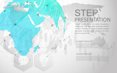 Modern vector abstract step lable infographic elements.can be used for global network connection. World map point and line.vector Illustration
