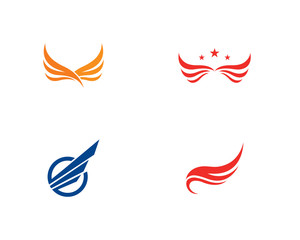wing logo template vector icon illustration design 