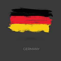 Germany colorful brush strokes painted national country flag icon. Painted texture..
