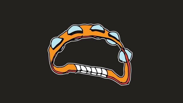 kids drawing black screen with theme of tambourine
