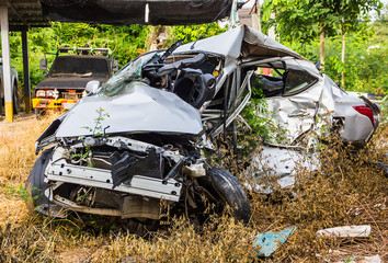 carcass af accident ,car destroyed or wreck
