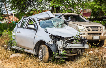 carcass af accident ,car destroyed or wreck
