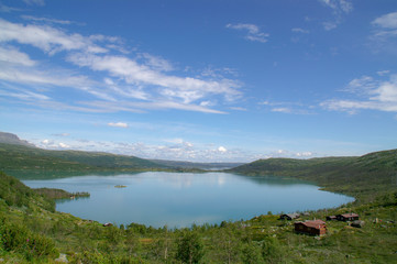 landscape with lake and clouds