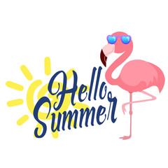 Beautiful summer flamingo vector illustration