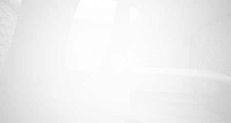 White smooth abstract architectural background. 3D illustration and rendering