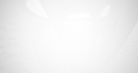 White smooth abstract architectural background. 3D illustration and rendering