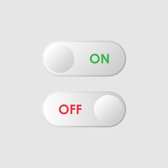 Icon On and Off toggle switch button. Vector illustration. 
