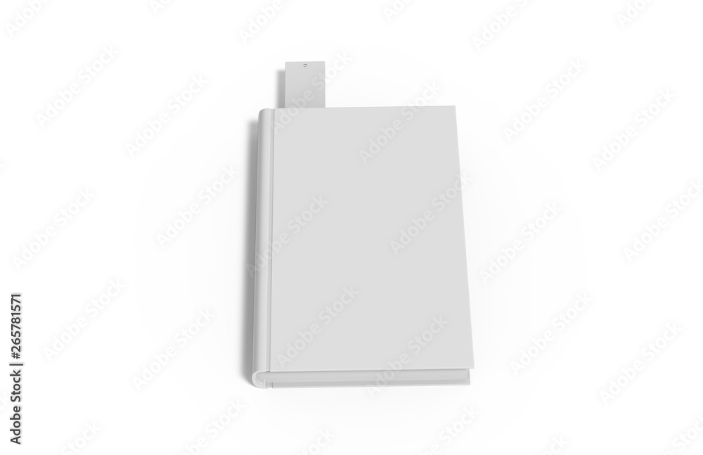 Wall mural White blank book with bookmark mock up on isolated white background, 3d illustration