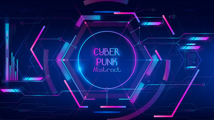 abstract of hi-tech hub in cyber punk conception