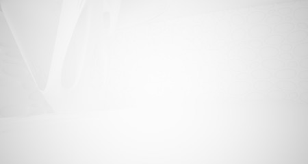 White smooth abstract architectural background. 3D illustration and rendering
