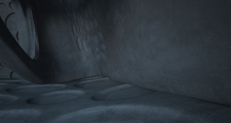 Fototapeta premium Pusty ciemny streszczenie betonowe gładkie wnętrze. Tło architektoniczne. Ilustracja i renderowanie 3D