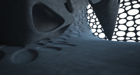 Empty dark abstract concrete smooth interior . Architectural background. 3D illustration and rendering